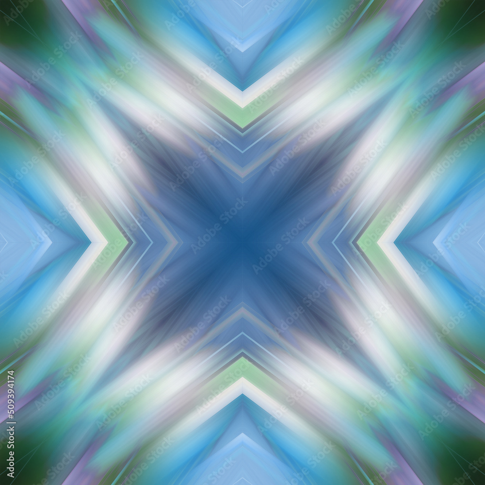 blue Color kaleidoscope texture. Abstract geometric background
