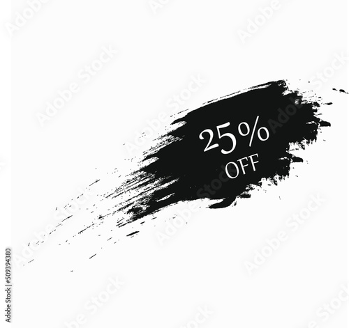 25 percent discount with brush effect
