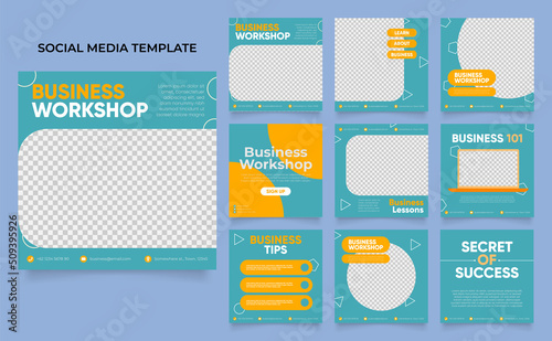 Social media template business agency for digital marketing and business sale promo. instagram and facebook ads template. promotional banner vector frame