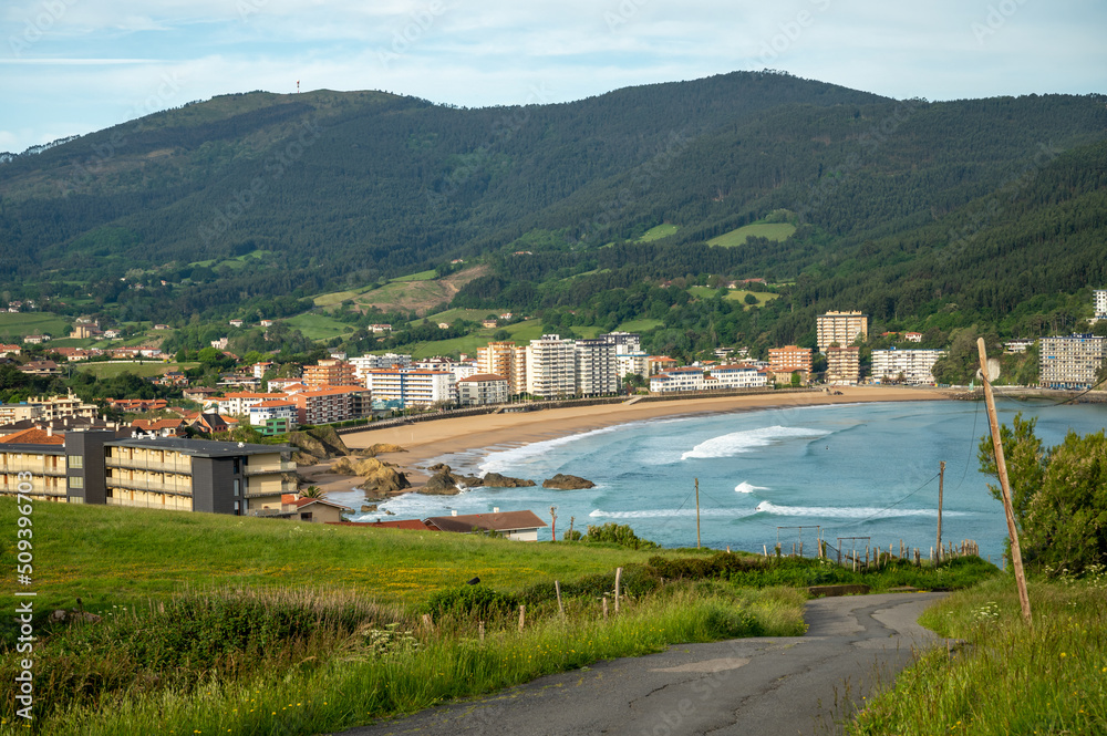 Atlantic ocean bay in Bakio, small touristic village near Bilbao, Basque Country, Spain