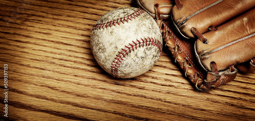 Baseball Mitt and Ball for love of planing game