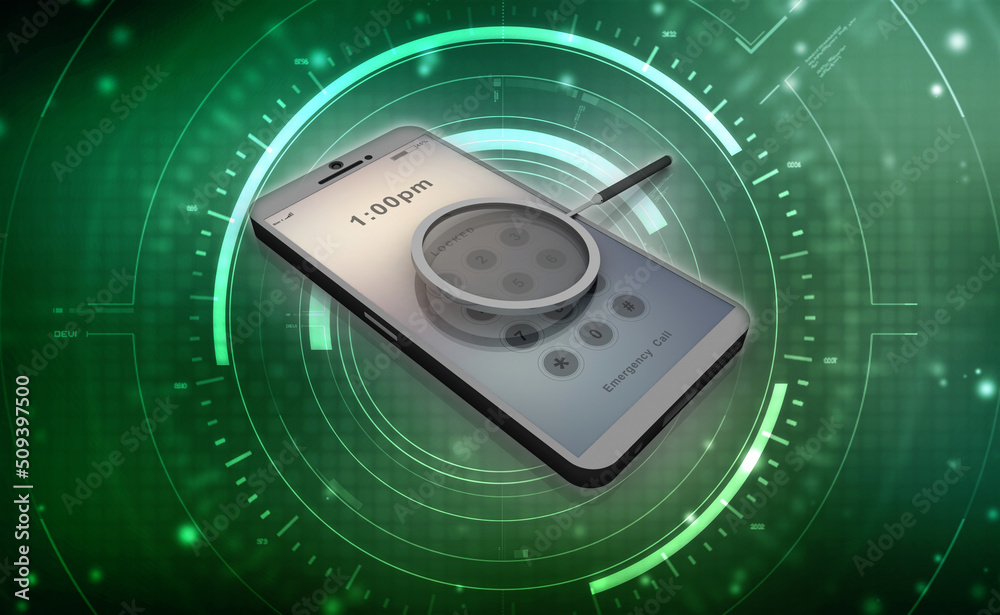 Obraz premium 3d rendering mobile phone search