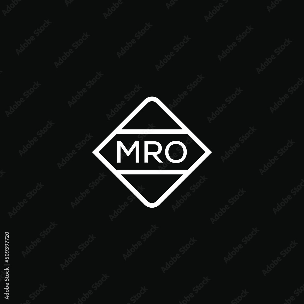 MRO 3 letter design for logo and icon.MRO monogram logo.vector illustration with black background. - obrazy, fototapety, plakaty 