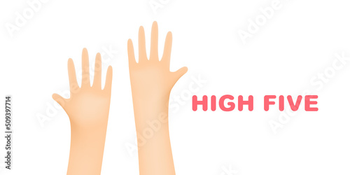 Hi five hands up illustration