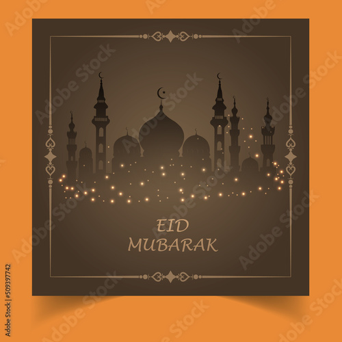 Eid Mubarak vector, Ramadan wishing. Arabic Islamic background. Ramadan Kareem. Eid Mubarak.