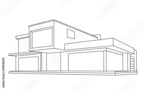 Abstract line drawings in architectural concepts.