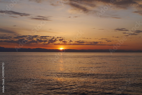Colorful sunrise on the sea