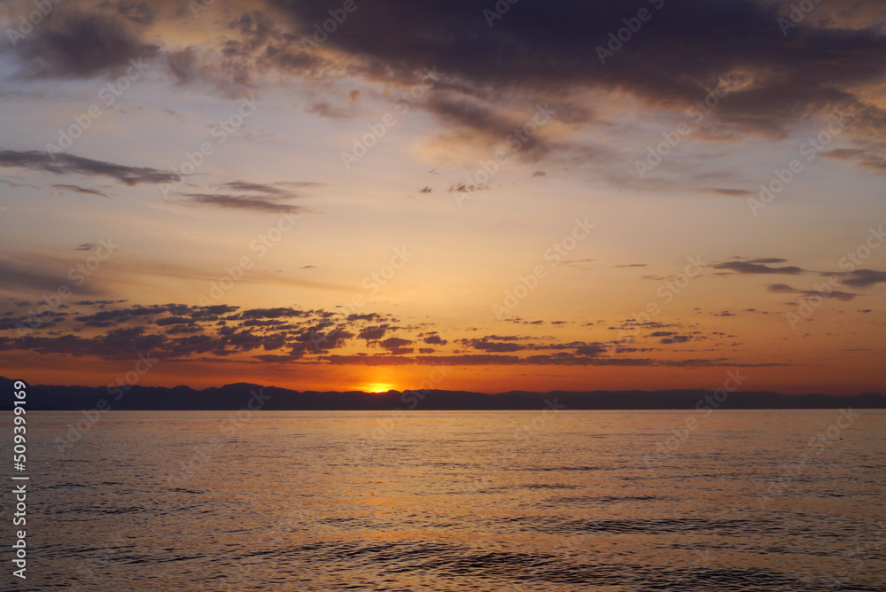 Colorful sunrise on the sea