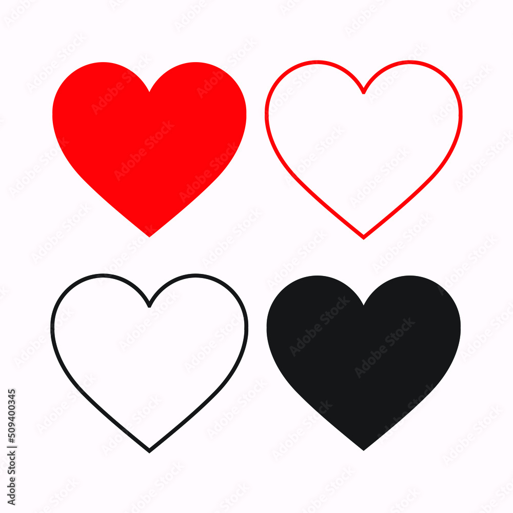 Heart Icon Vector. Love Icon Set. Like Icon Vector.