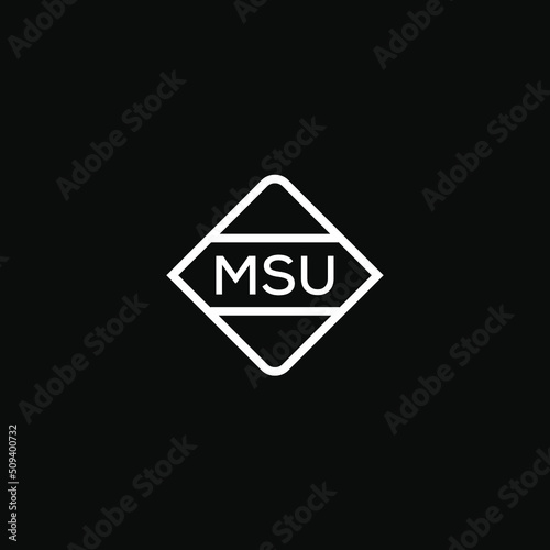 MSU 3 letter design for logo and icon.MSU monogram logo.vector illustration with black background. photo