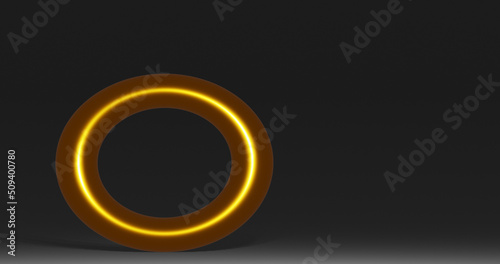 Render with gold compressed torus