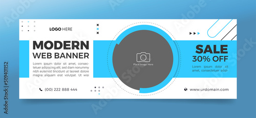 Modern facebook cover, web ad banner template. sale banners with product photo place. creative layout for any promotion or campaign