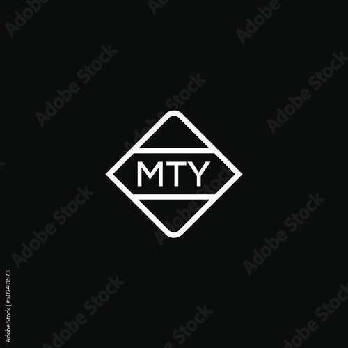 MTY 3 letter design for logo and icon.MTY monogram logo.vector illustration with black background. photo