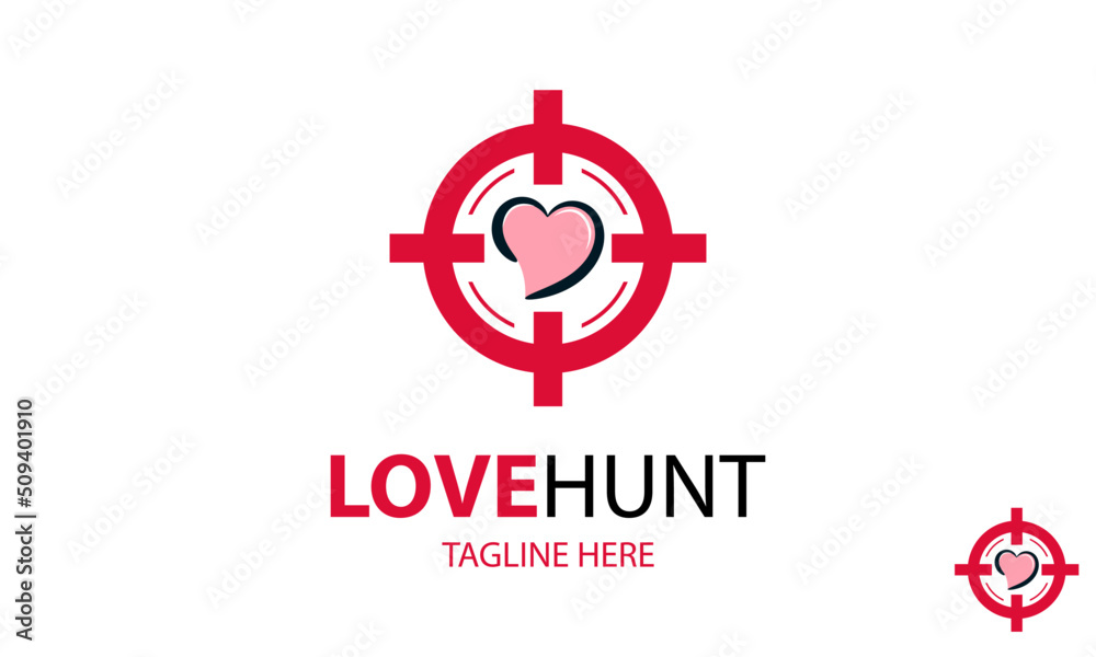 Love Hunt Logo Design Template. Love Hunt Logo Design Template.