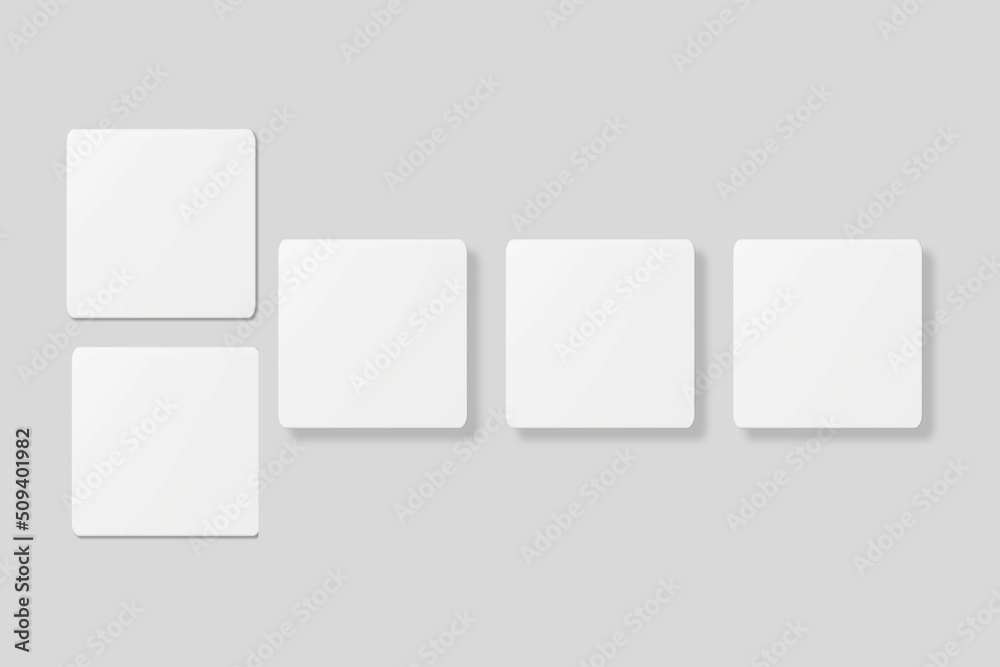Blank square business card for mockup. 3D Render. Blank square business card for mockup. 3D Render.