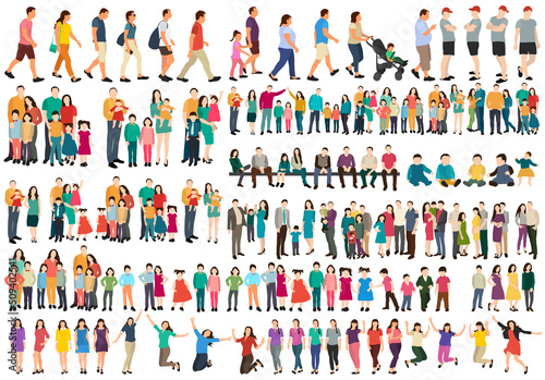 people set in flat design, isolated vector © zolotons