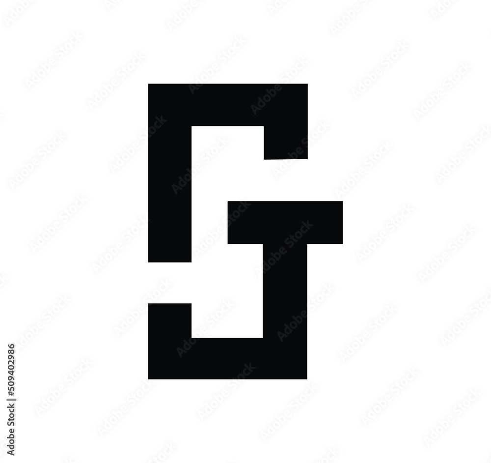 CJ, GJ abstract initial letter logo