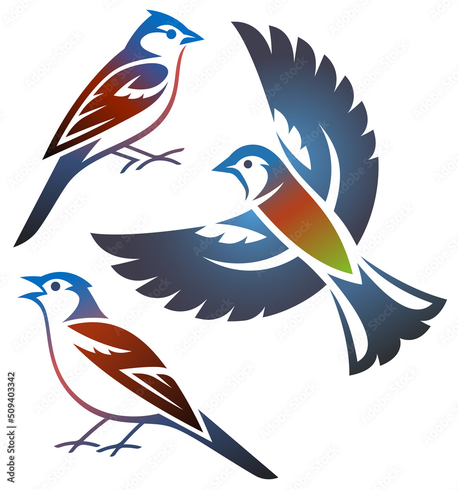 Stylised Birds - Common Chaffinch Stylised Birds - Common Chaffinch