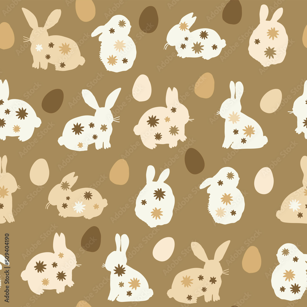 Obraz premium Easter rabbit egg vector seamless pattern