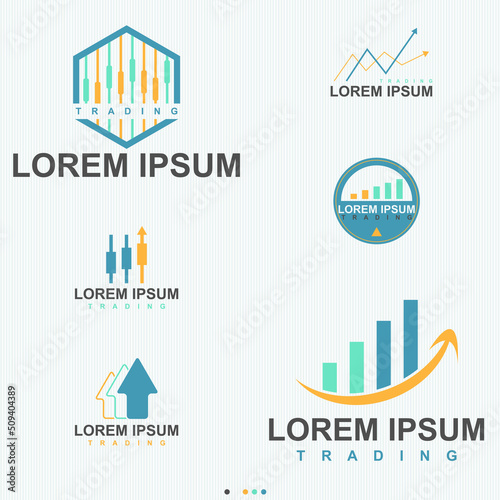 Trading And Graph Business Logo Set - Vector