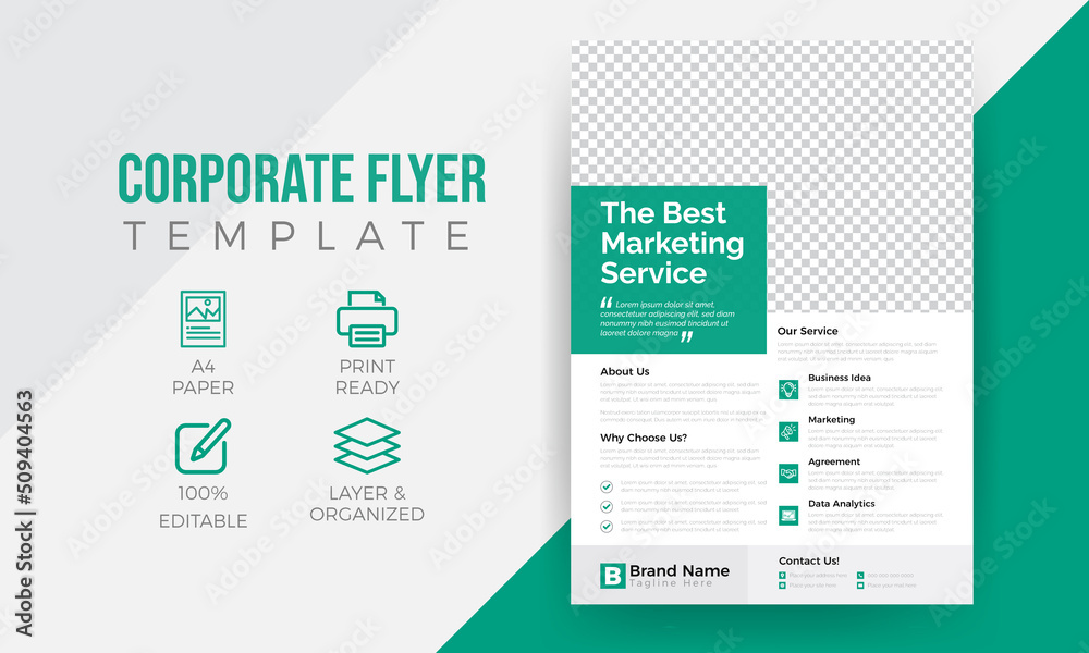 Corporate business flyer template design set, vector template design or business brochure template design