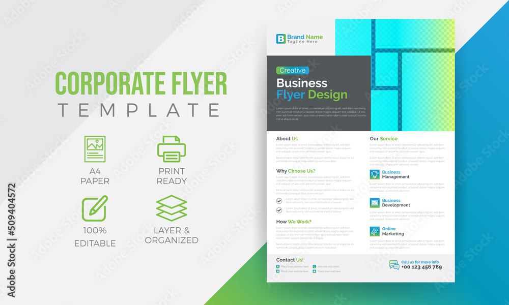 Creative business flyer template design set, vector template design or business brochure template design