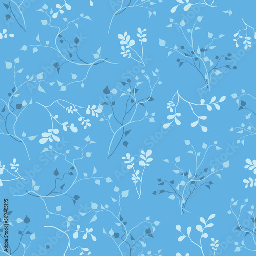 seamless pattern of branches and leaves