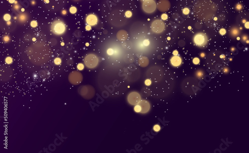   Brilliant gold dust vector shine. Glittering shiny ornaments for background. Vector illustration. 
