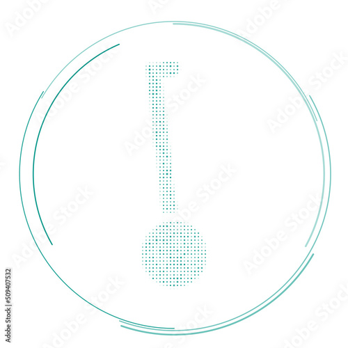 The gyroscooter symbol filled with teal dots. Pointillism style. Vector illustration on white background