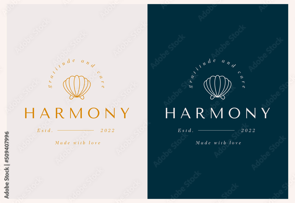 Vector abstract modern logo design templates in trendy linear style in golden colors - luxury and jewelry concepts for exclusive services and products, beauty and spa industry