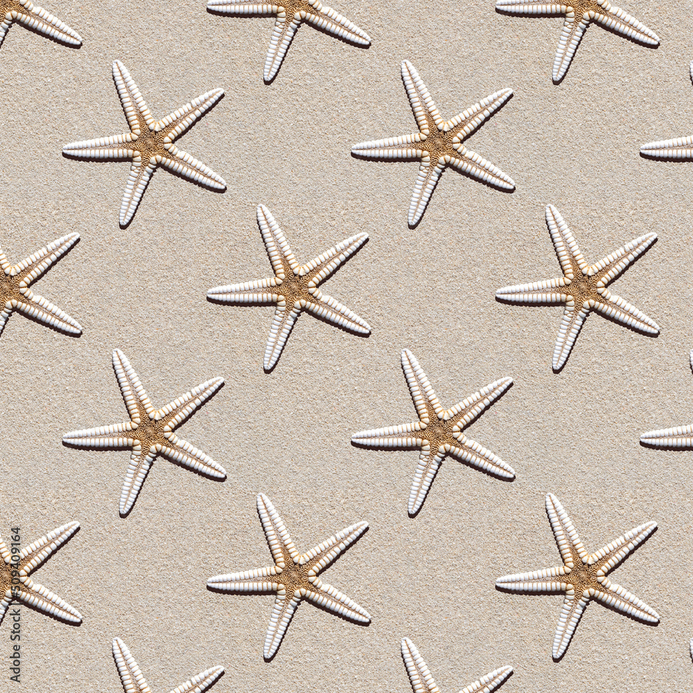 Seamless natural pattern of a starfish. Summer vacation concept, natural background. Seamless natural pattern of a starfish. Summer vacation concept, natural background.