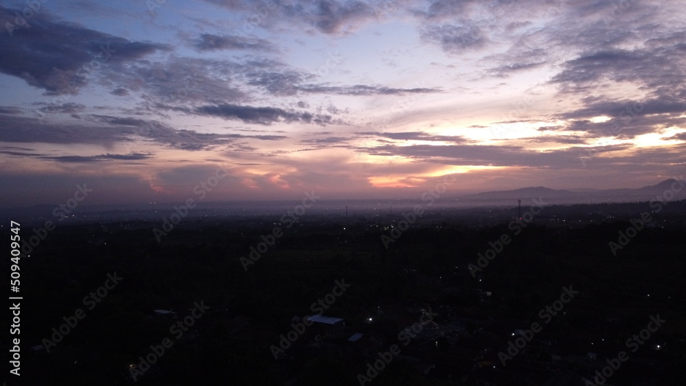 DRONE PHOTOS OF NATURAL SUN RISING MISTY