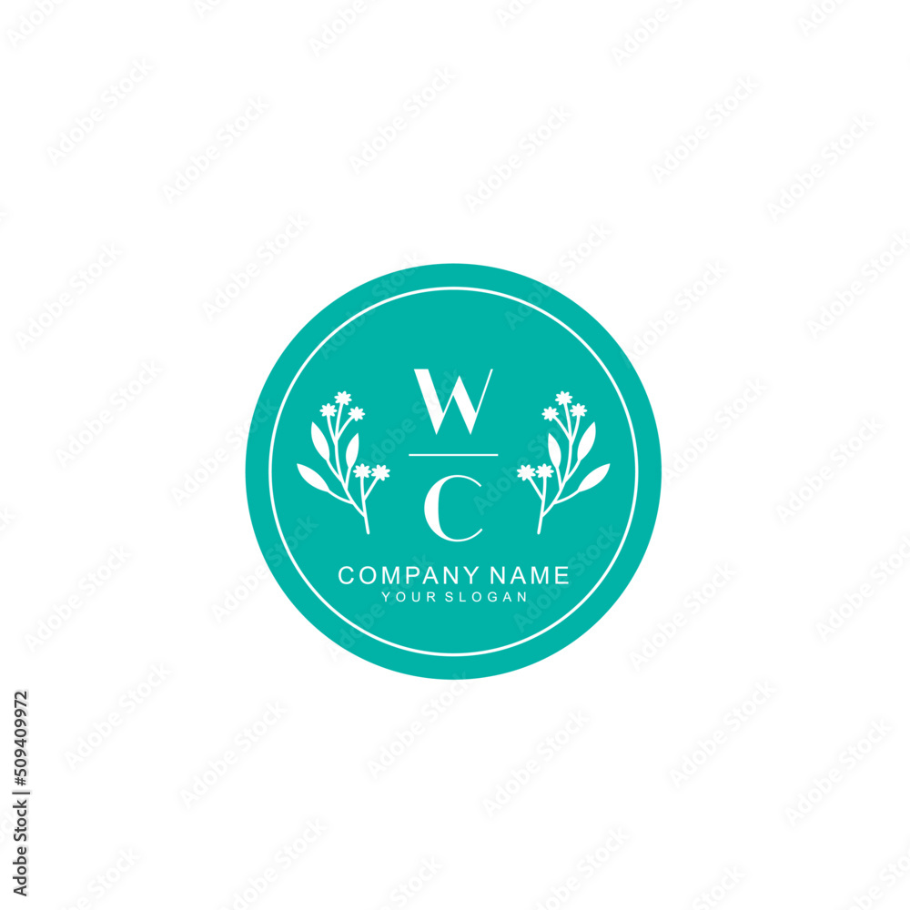 WC Beauty vector initial logo WC Beauty vector initial logo