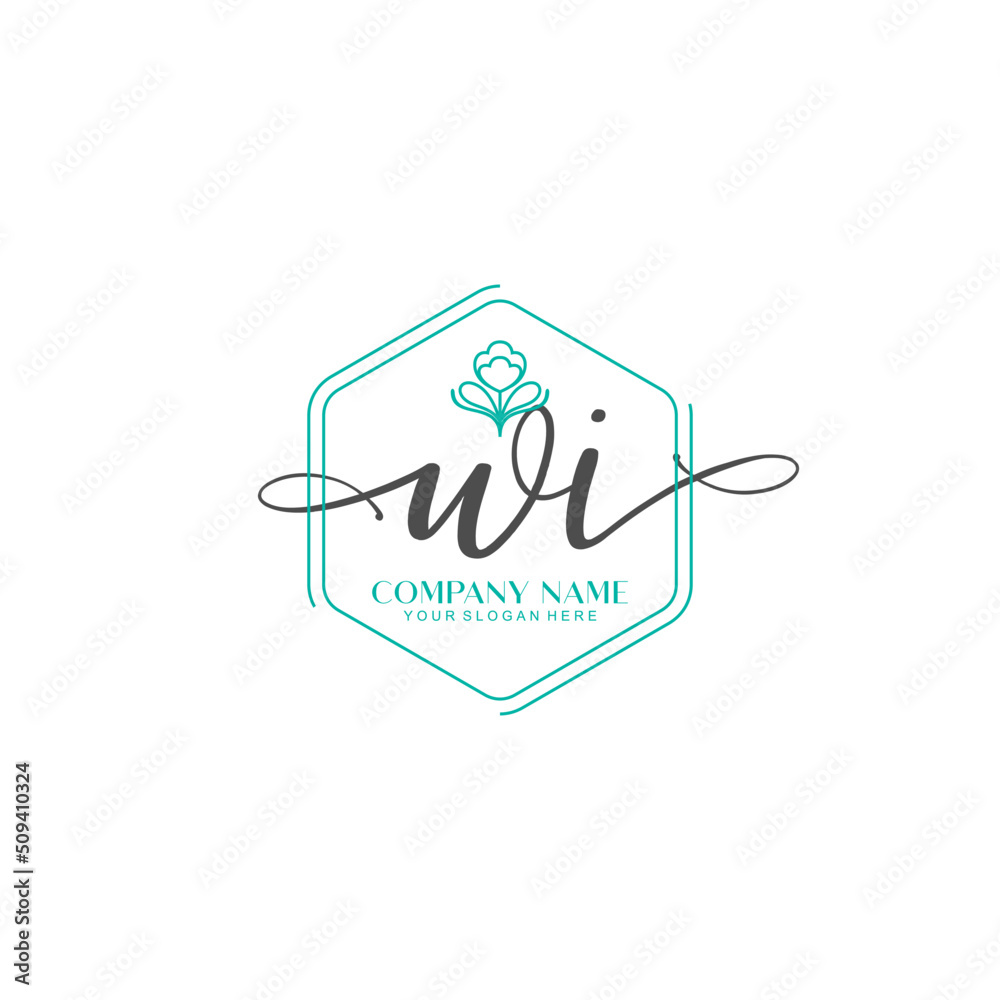 WI signature logo template vector WI signature logo template vector