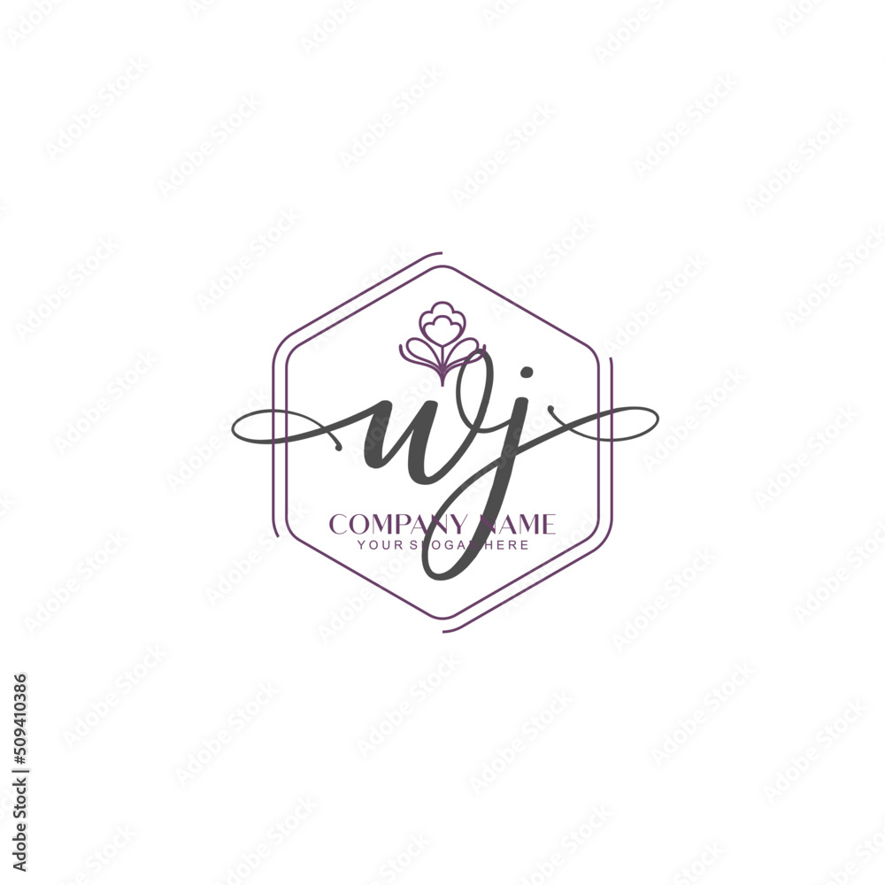 WJ signature logo template vector WJ signature logo template vector