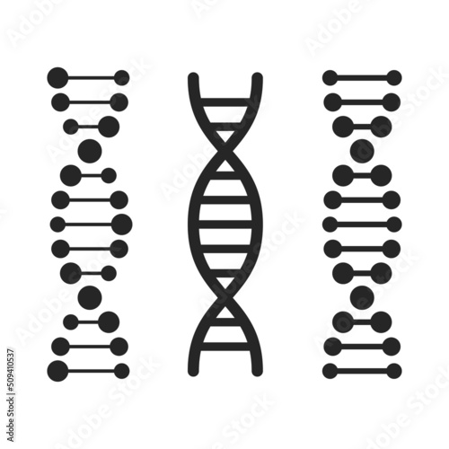 DNA Icons Set on White Background. Vector