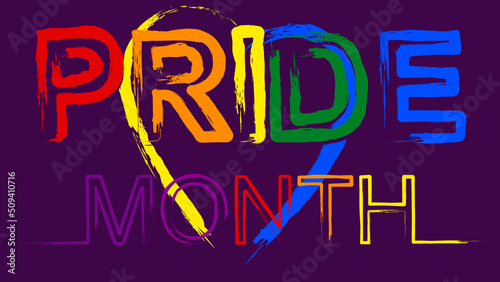 LGBTQ+ pride month colorful background. Vector background with rainbow colors and heart shape 