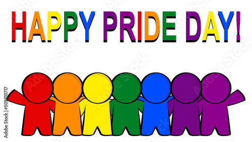 LGBTQ+ pride month background. Vector background with rainbow colors and pictograms shape 