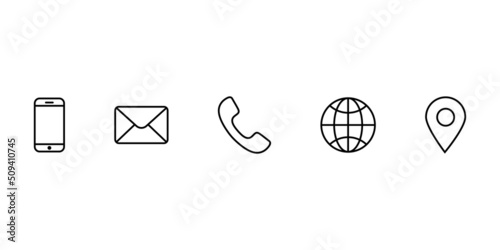 Contacts line icon set simple design