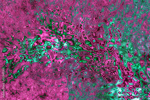 Abstract Pink & Green Psychedelic Fractal Galaxy - a beautiful and dazzling array of liquid fractals in a mesmerizing scene.