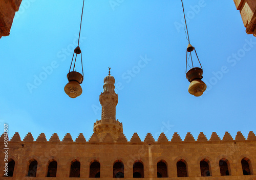 View of minaret of the mosque of Sultan al-Nasir Muhammad ibn Qalawun ‏
 photo