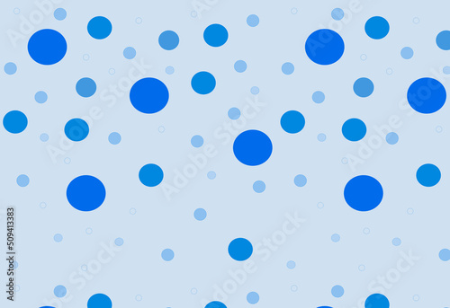 Seamless pattern with blue circles of different sizes.