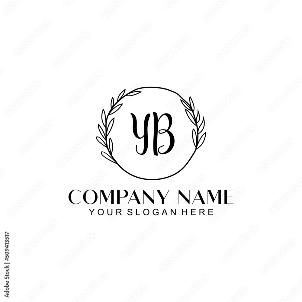 YB Beauty vector initial logo YB Beauty vector initial logo