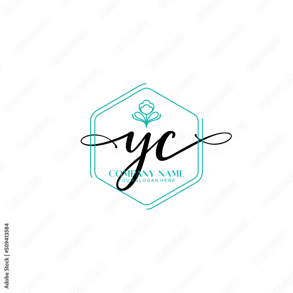YC signature logo template vector YC signature logo template vector