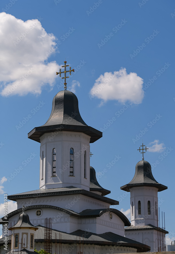 Cathedral of the Assumption of Virgin Mary (Biserica Adormirii Maicii Domnului) landmark church in Buzau city from Romania. Cathedral of the Assumption of Virgin Mary (Biserica Adormirii Maicii Domnului) landmark church in Buzau city from Romania.