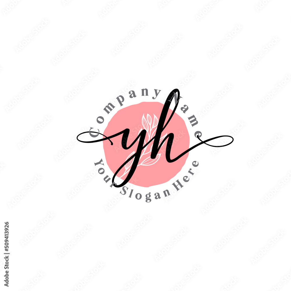 YH signature logo template vector