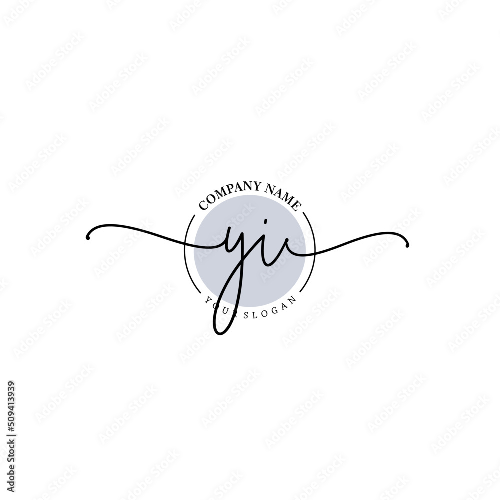 Obraz premium YI signature logo template vector
