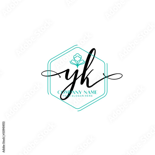 YK signature logo template vector © Rensi