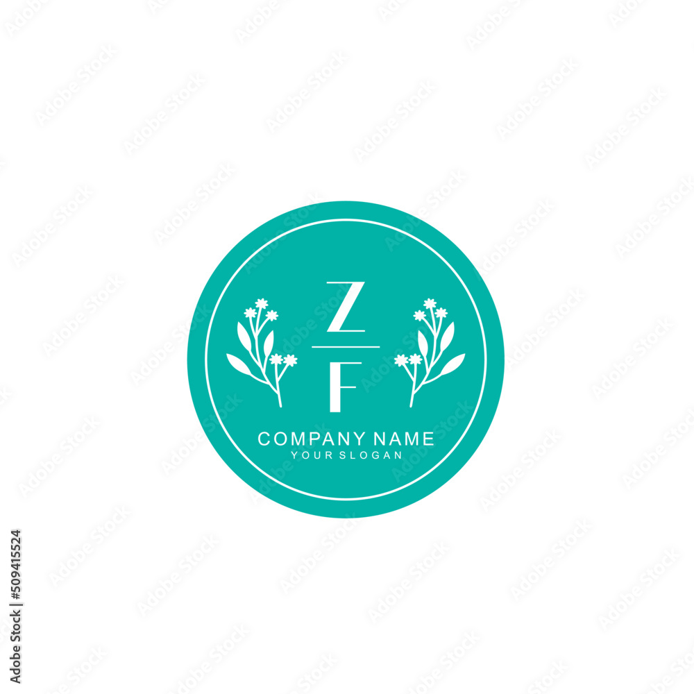 ZF Beauty vector initial logo ZF Beauty vector initial logo