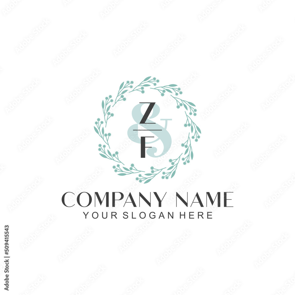 ZF Beauty vector initial logo ZF Beauty vector initial logo